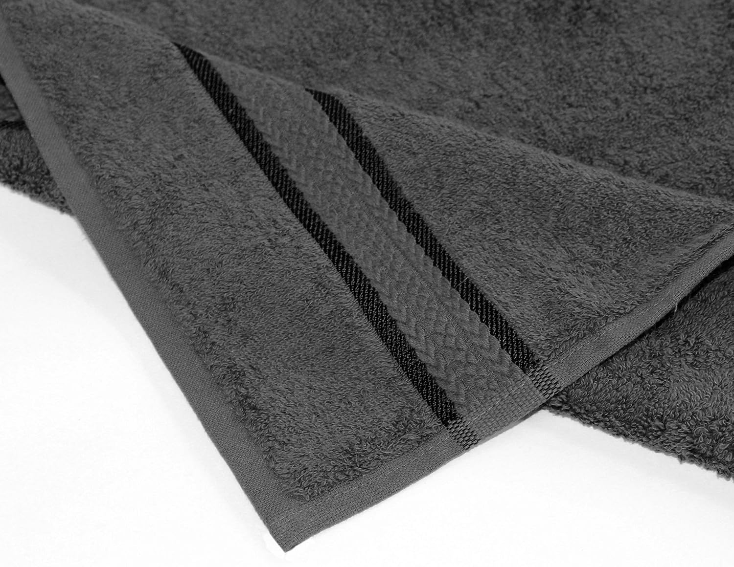 COTTON CRAFT Ultra Soft Luxury 6 Piece Ringspun Cotton Towel Set, 580GSM, Heavyweight, 2 Bath Towels, 2 Hand Towels, 2 Washcloths, Charcoal Grey: Home & Kitchen