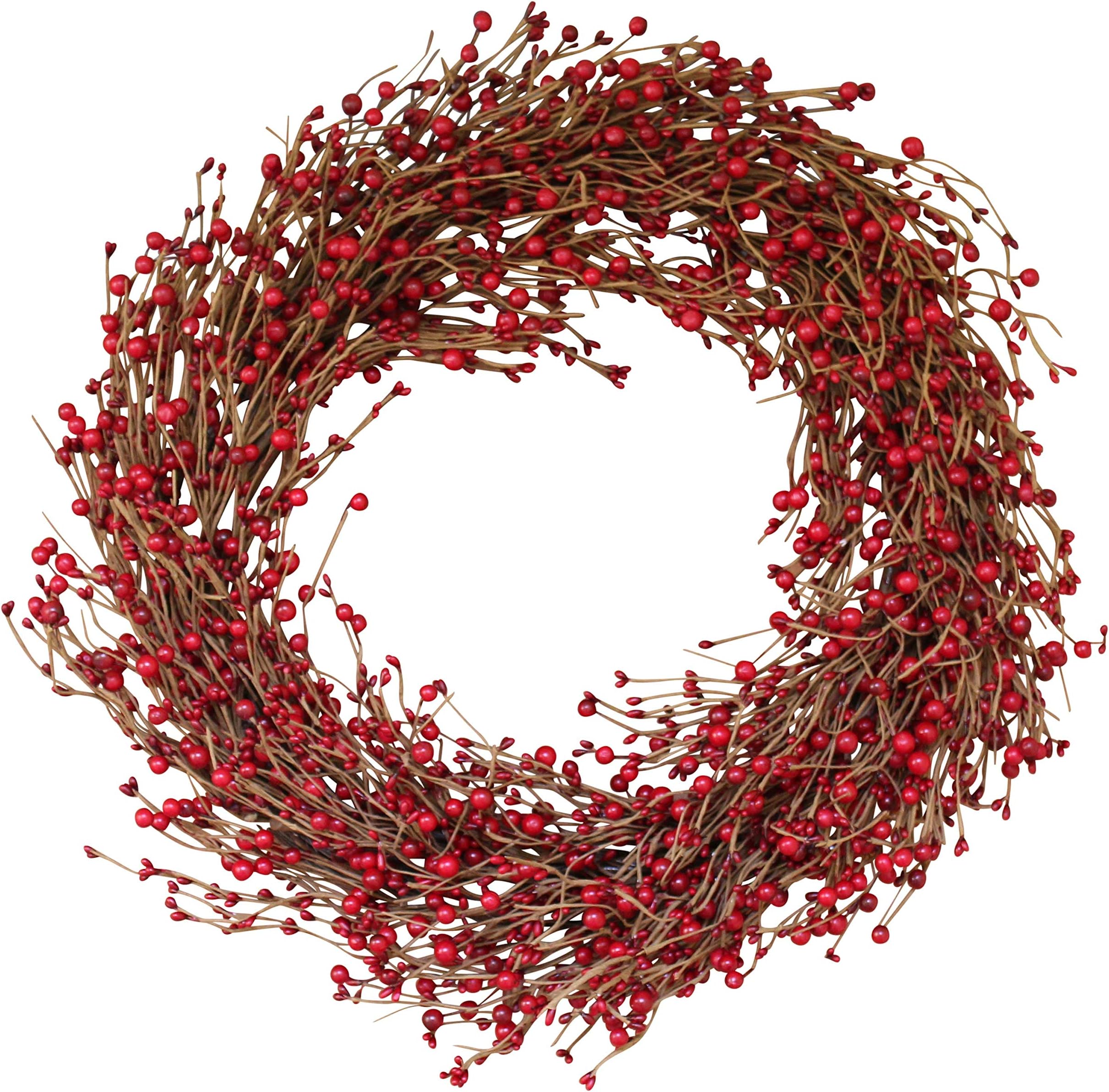 The Wreath Depot Ellsworth Winter Red Berry Wreath, 22 Inches, Stunning Full Front Door Wreath for Winter Display, Designer Quality Transforms Decor