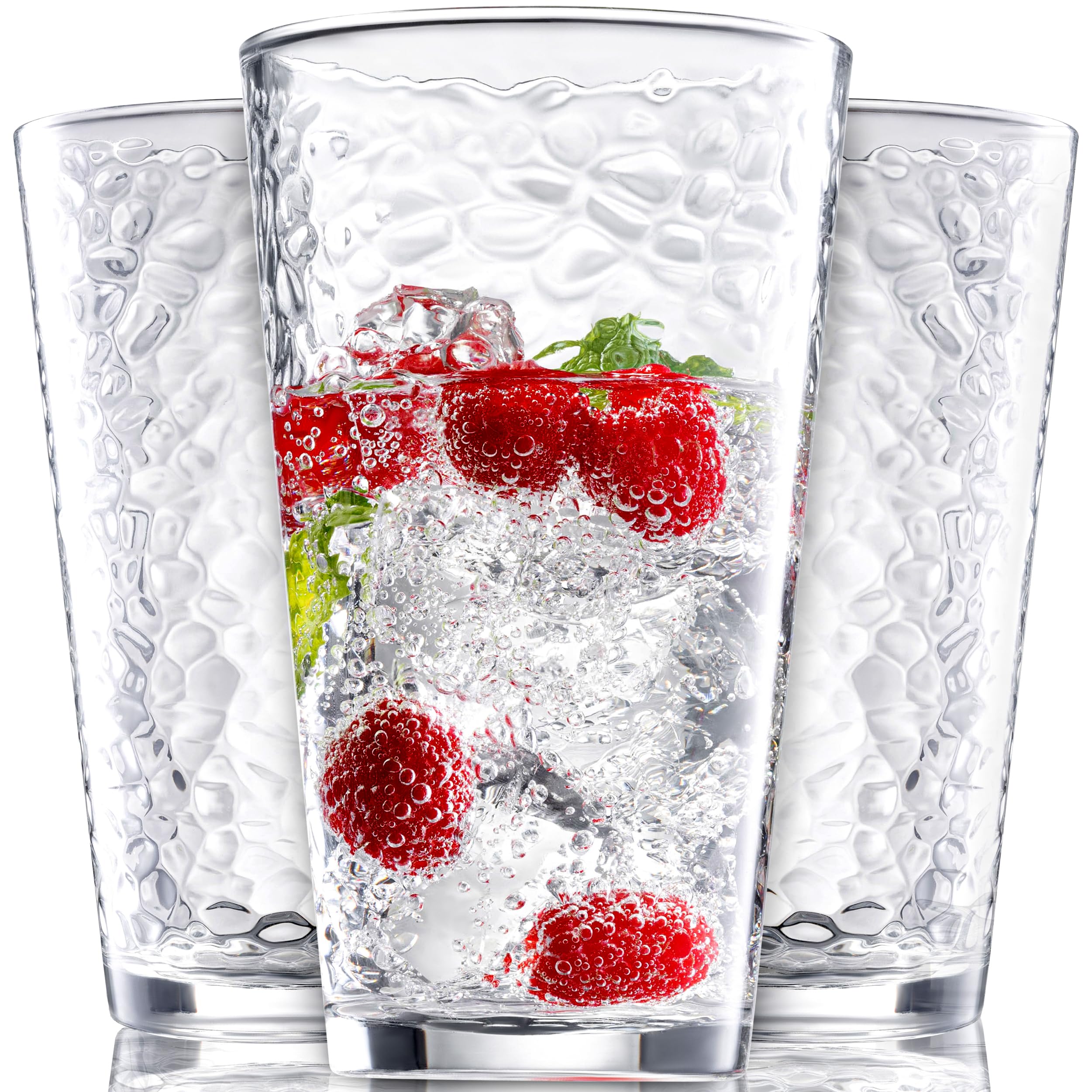 View 1 of * missing one cup *
Set of 10 Hammered Glass Cups, 16oz. Dishwasher Safe Cocktail Drinking Glasses - Clear Heavy Base Stemmed Water Glasses, Tall Beer Glasses, Bar Glass, Juice, Iced Tea, Margarita, & Everyday Drinks.