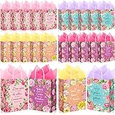 Kolldenn 24 Pcs Spanish Christian Gift Bags for Women Bulk Spanish Inspirational Gift Bags with Tissue Paper Bolsas De Regalo Pequeñas for Mom Grandma Wife Mother's Day Present Wrapping Supplies