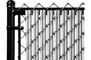 Ridged Slats Made in America Slat Depot Single Wall Bottom Locking Privacy Slat for 3', 4', 5', 6', 7' and 8' Chain Link Fence (6ft, Gray)
