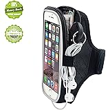 EOTW　スポーツ アームバンド 手首バンド ランニングやサイクリングなどのスポーツ＆トレーニングに最適なスマホケース、収納ポケット付 iPhone6/6S plus、Xperia XZ/Z5 premium、Galaxy S7edge/Note5等大画面スマホ収納可能 ファッショナブルなトレーニング アームポーチ イヤホーンホルダー付(For レディース)