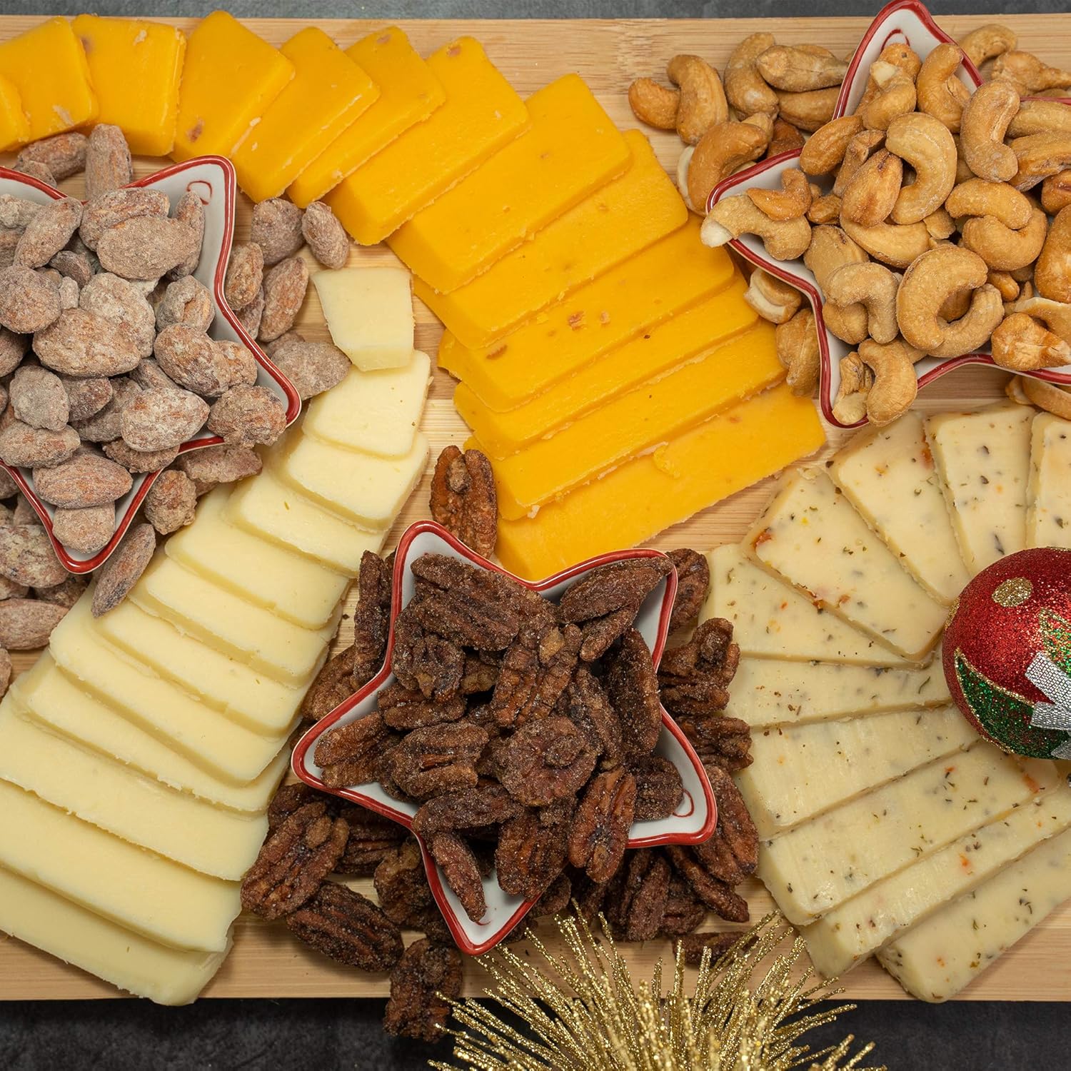 Assorted Cheese and Nuts Gift Basket Includes Cashews