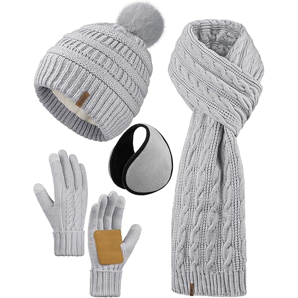 Aneco Winter-Set Für Damen – Mütze, Schal, Handschuhe & Ohrwärmer (4-in-1)