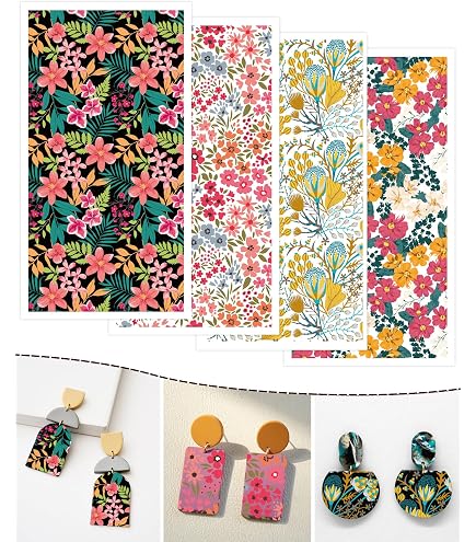 Whaline 20 Stück Retro Ton-Transferpapier – Smiley & Gänseblümchen, 11,9x7,1 Cm | Für Schmuck & DIY