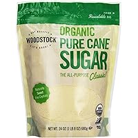Woodstock, Evap Sugar Pure Cane, Granulated, At least 95% Organic, 24 oz