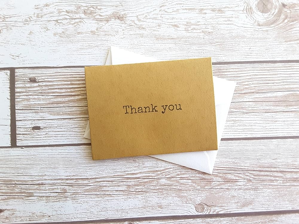 2.5" x 3.5" Typewriter Font Simple Thank You Cards with
