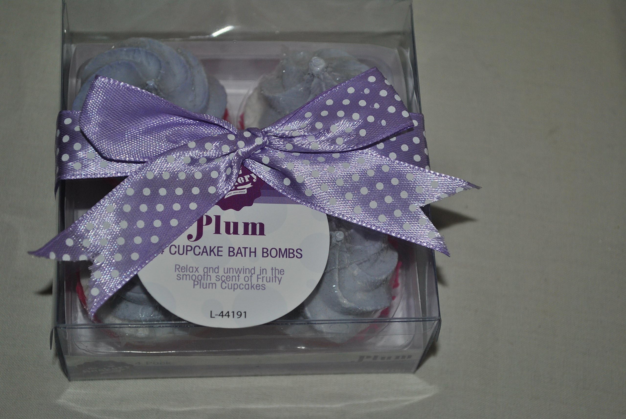 CUPCAKE BATH BOMB FRUITY PLUM FRESH SUMMER SCENT GIFT PACKED 4 PACK