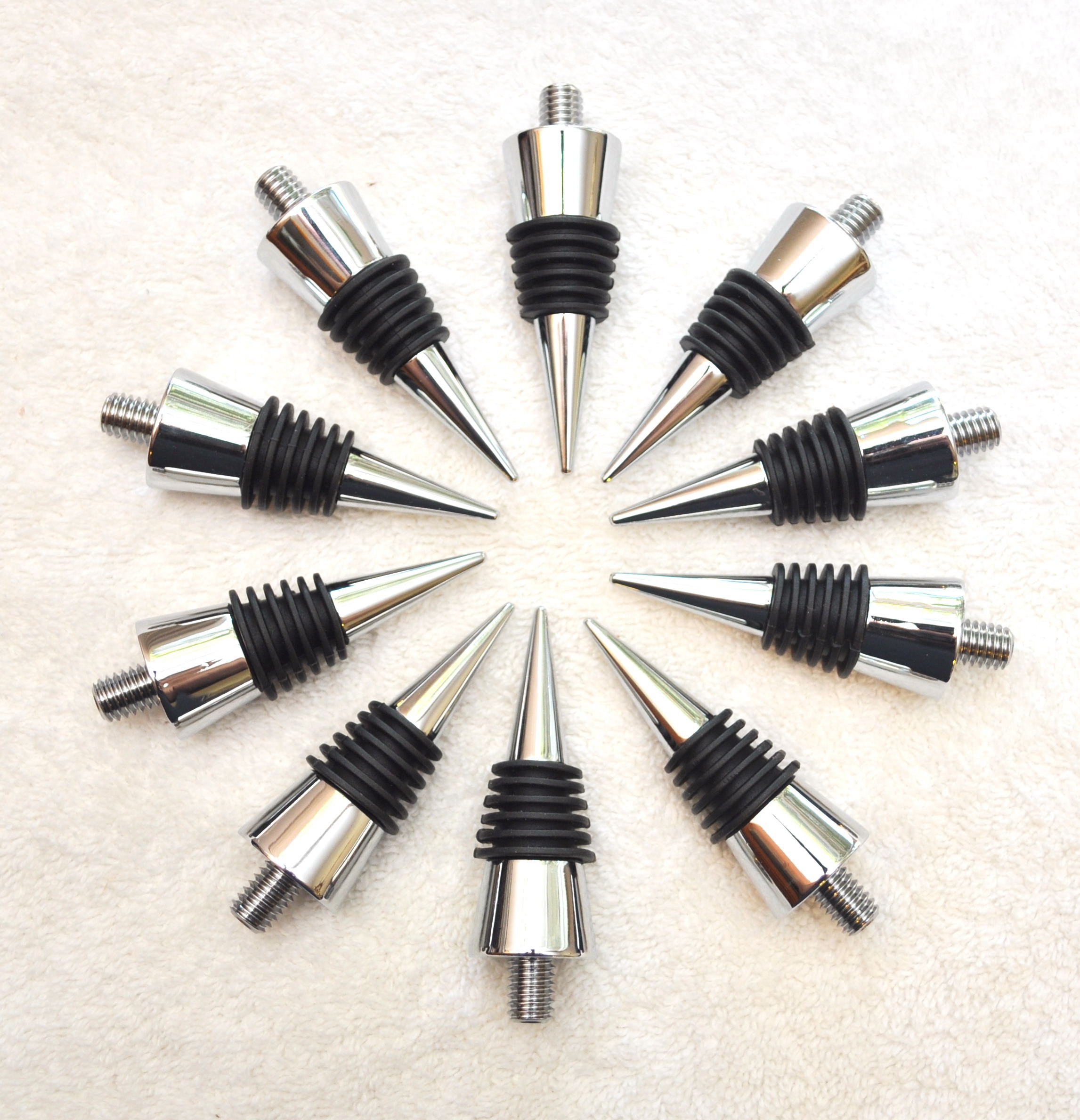 10 Chrome Cone Shape Bottle Stopper Kits