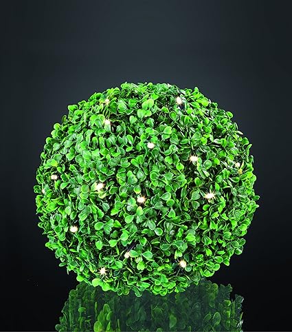 HELLUM 350227 LED Buchsbaum Ball 25 cm, mit 30 warm-weißen LEDs, inklusive Trafo