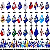TSMD US 50 State Desk Flags Set Small Mini Office Table Stick Flag with Stand Base for Classroom Decorations,5x8 Inch