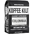 Koffee Kult Colombian Medium Roast Coffee Beans 100% Single Origin Colombia Arabica Whole Bean (Whole Bean, 32oz)