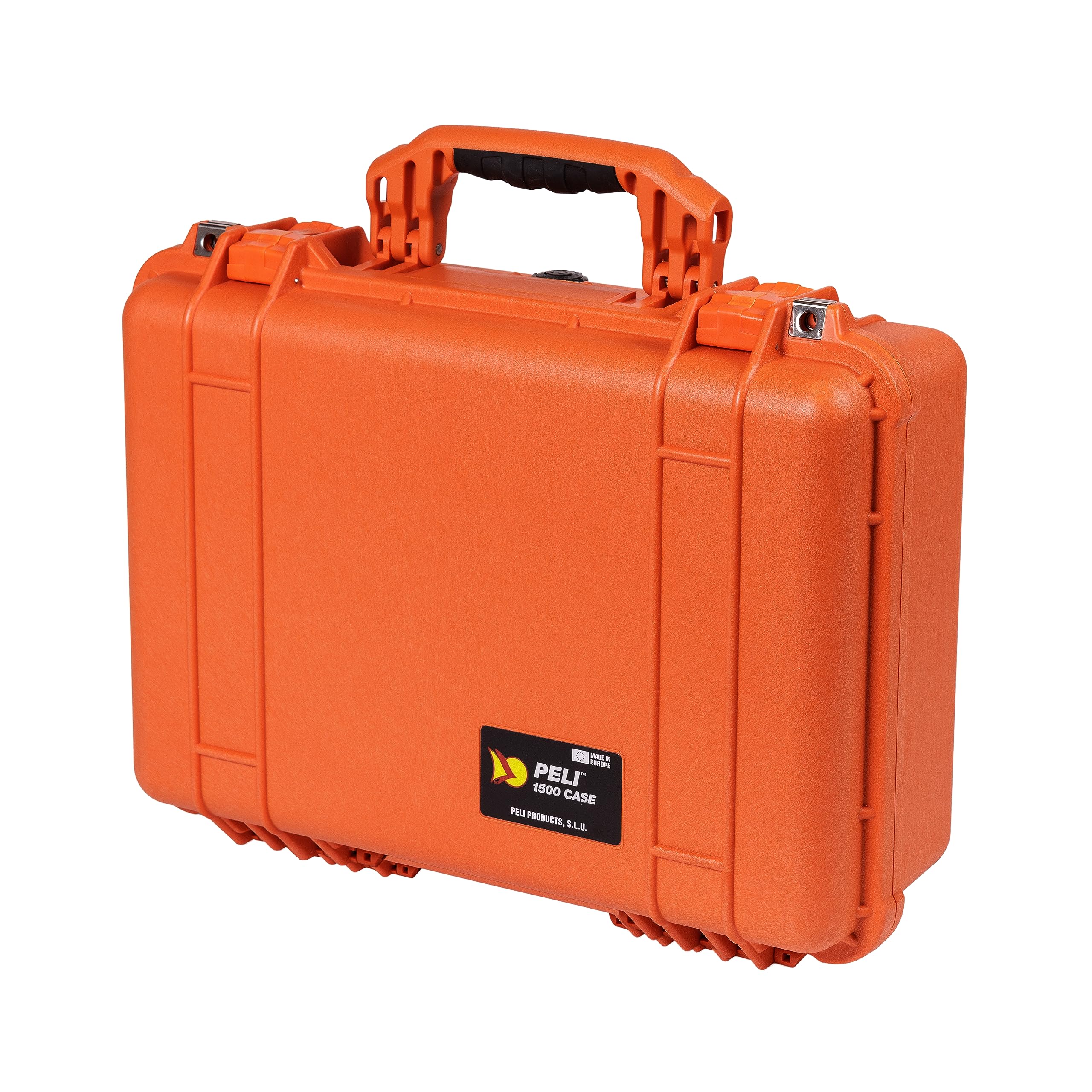 PELI 1500 Waterproof Case for DSLR, SLR, Lenses, Camera and Drones, IP67 Watertight, 40L Capacity, Made in Germany, No Foam, Orange