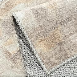WondRg 8x10 Washable Area Rug Grey Brown Abstract