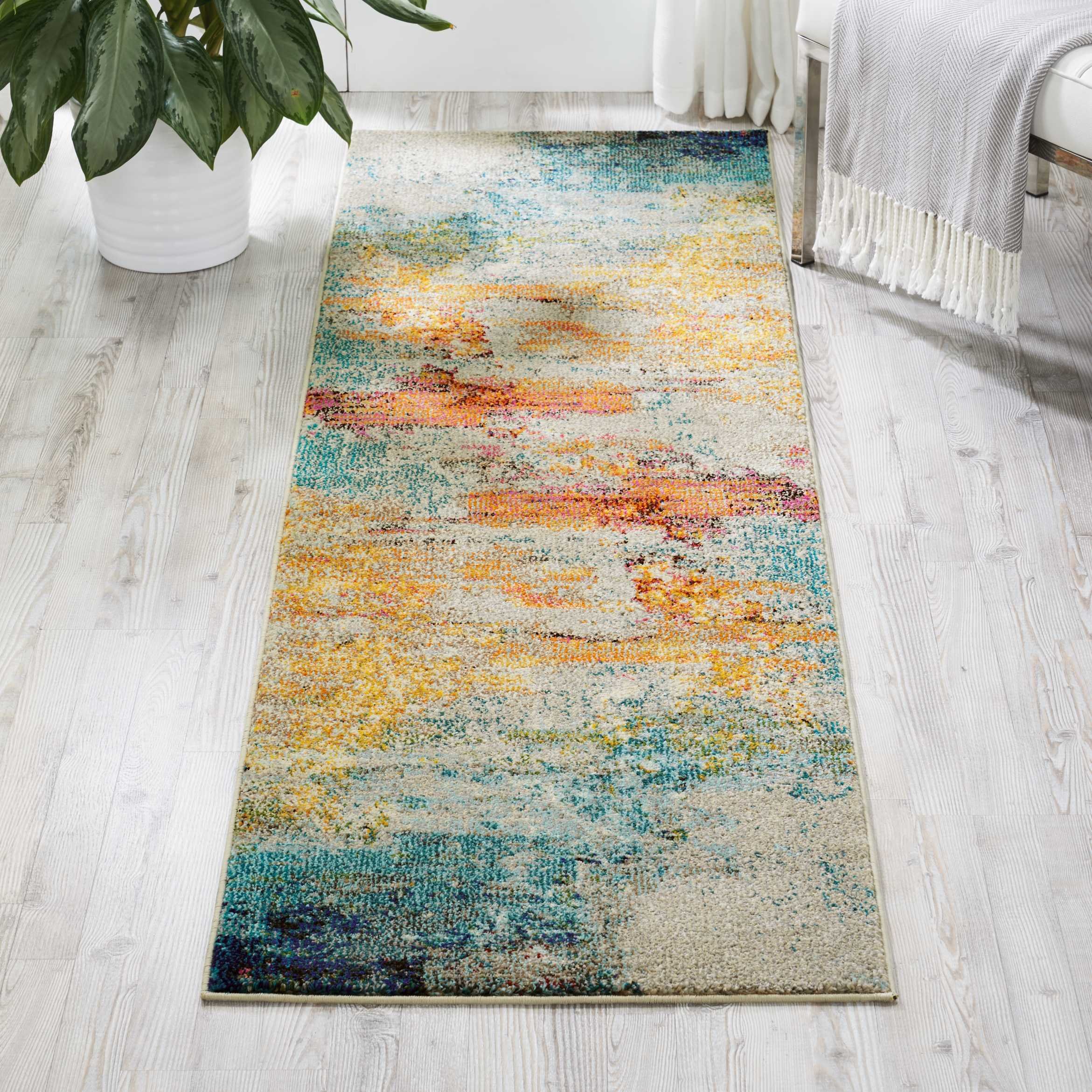 Nourison Celestial Modern Watercolor Area Rug Runner, 2'x6', Multicolor