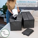 VENO 4 Pack Moving Bags Heavy-Duty Extra Large with Backpack Straps Gray view 2