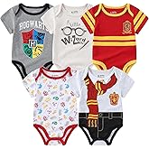 WARNER BROS Harry Potter Baby Boys 5 Pack Bodysuit for Newborn and Infant