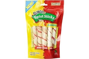 Dingo Twist Sticks, Rawhide for Dogs, Made with Real Chicken, 9 Count