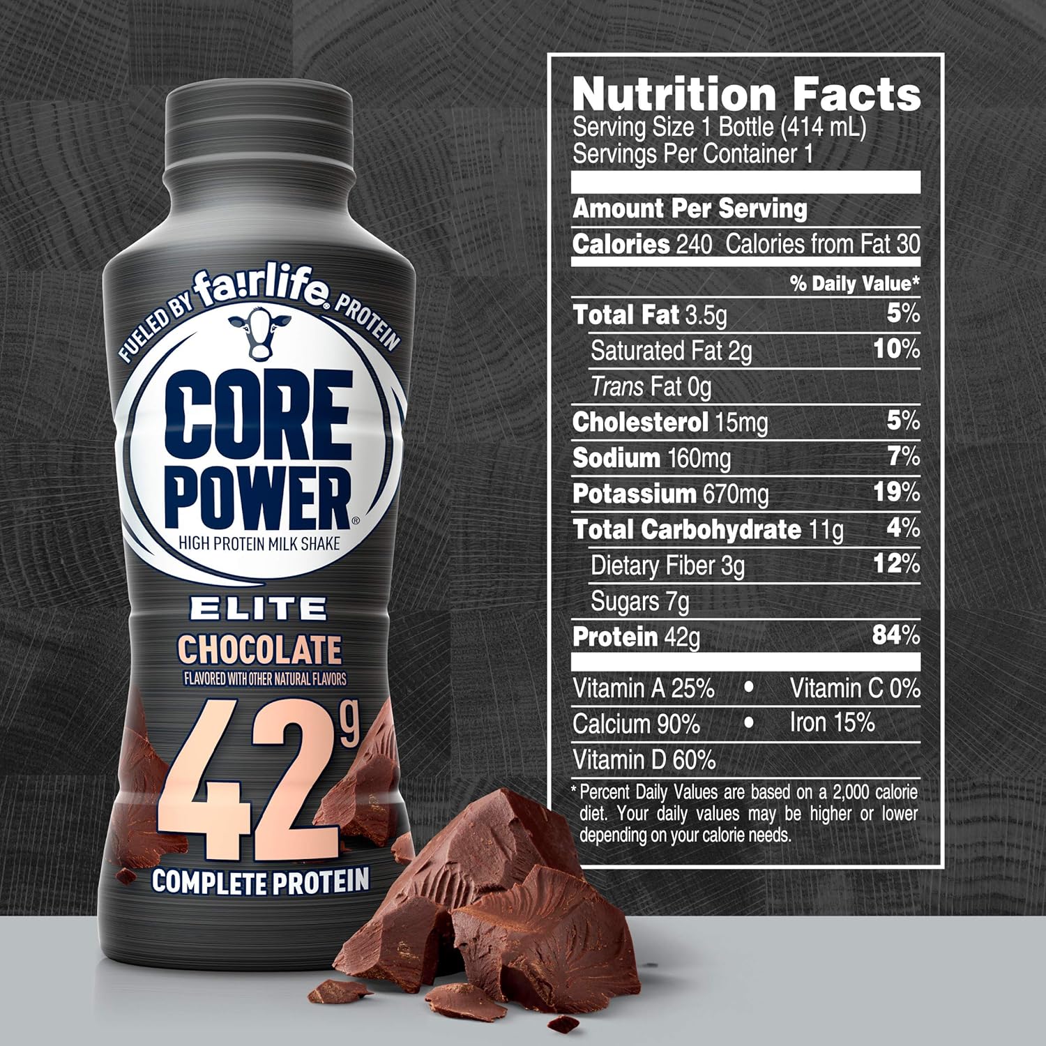 Core Power Elite High Protein Shakes (42g), Chocolate, Ready to Drink for Workout Recovery, 14 fl oz Bottles (12 Pack) : Grocery & Gourmet Food