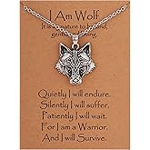 HAQUIL Wolf Men Necklace, Viking Howling Pendant, Gifts for Wolf Lovers, Head Pendant Jewelry, Inspirational Present for Dad
