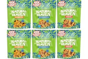 Natural Heaven Hearts of Palm Prepared Meals, Variety 6-Pack – Asian, Southwest & Mediterranean Ready Rice, New Delicious Recipes, Vegan Food, 9 Oz Pouches