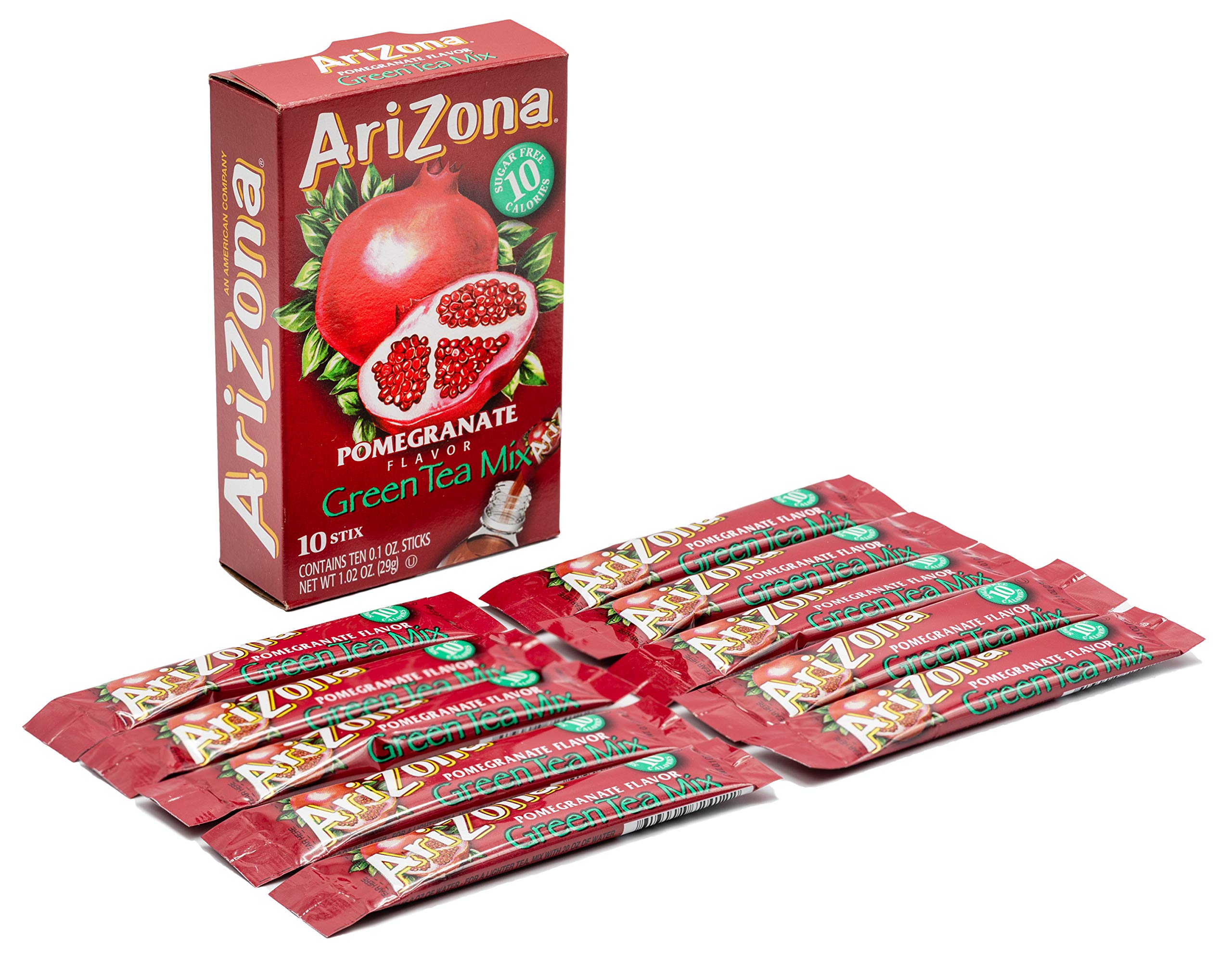 AriZona Pomegranate Green Tea Iced Tea Stix Sugar Free, Low Calorie