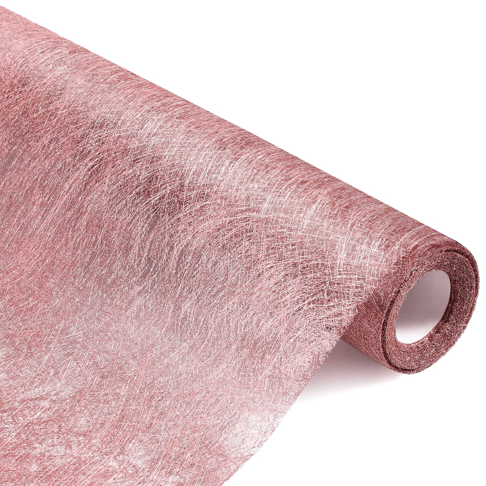 KINBOM 12 x 394 Inch Rose Gold Fabric Table Runner Roll Dessert Tablecloth Rose Pink Gold Party Supplies for Wedding Bridal Shower Baby Shower Birthday Christmas Halloween Party Decorations