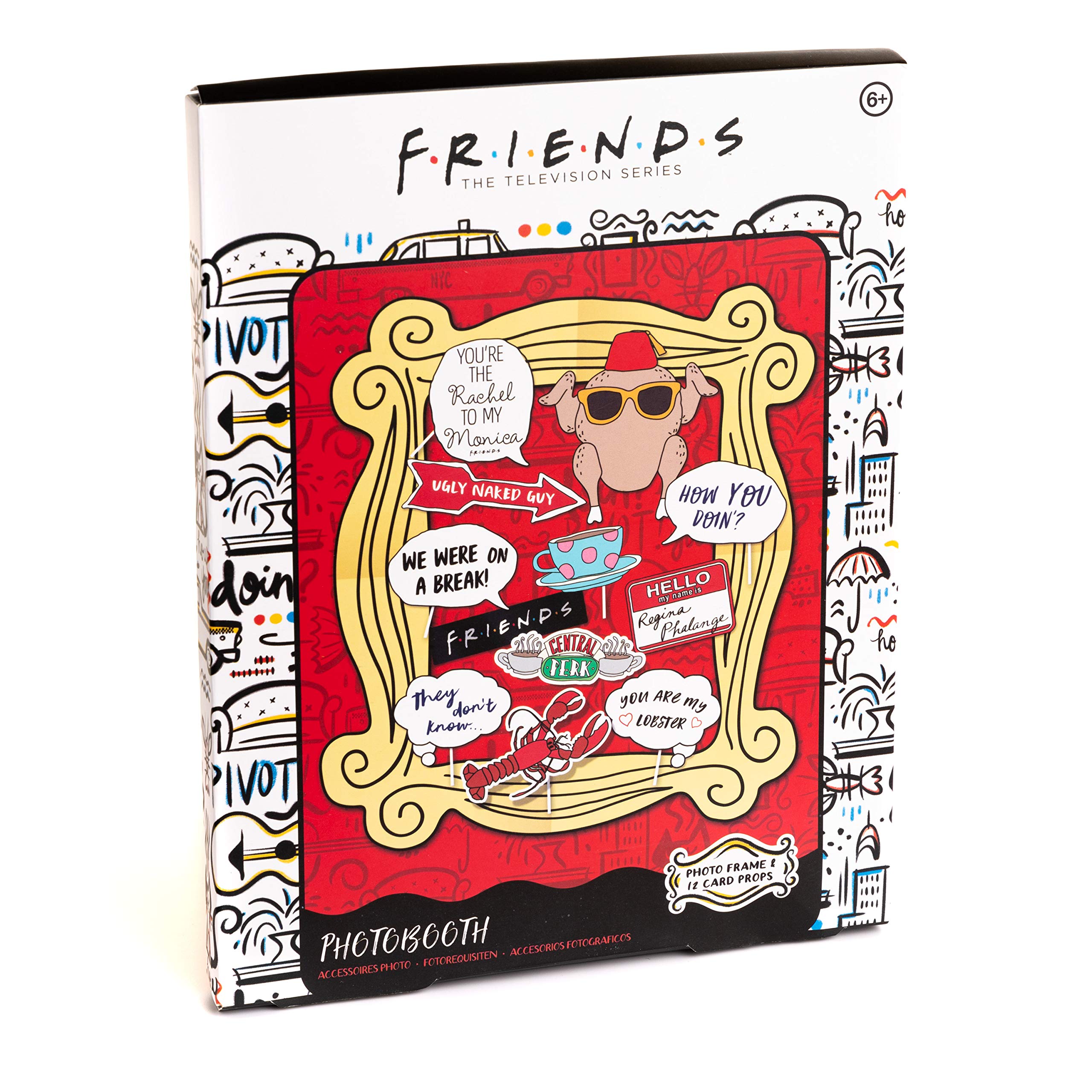 Friends TV Show Photobooth - Photo Frame with 12 Card Props - Officially Licensed Merchandise