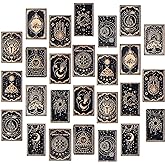 Batiyeer 26 Pcs Tarot Card Enamel Pins Bulk Halloween Cute Enamel Brooch Kit Tarot Card Pins Gothic Divination Brooch Decor Lapel Badge for Bag Backpacks Clothing
