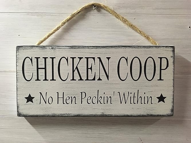 Amazoncom Chicken Coop Chicken Coop Sign Chicken Art No Hen