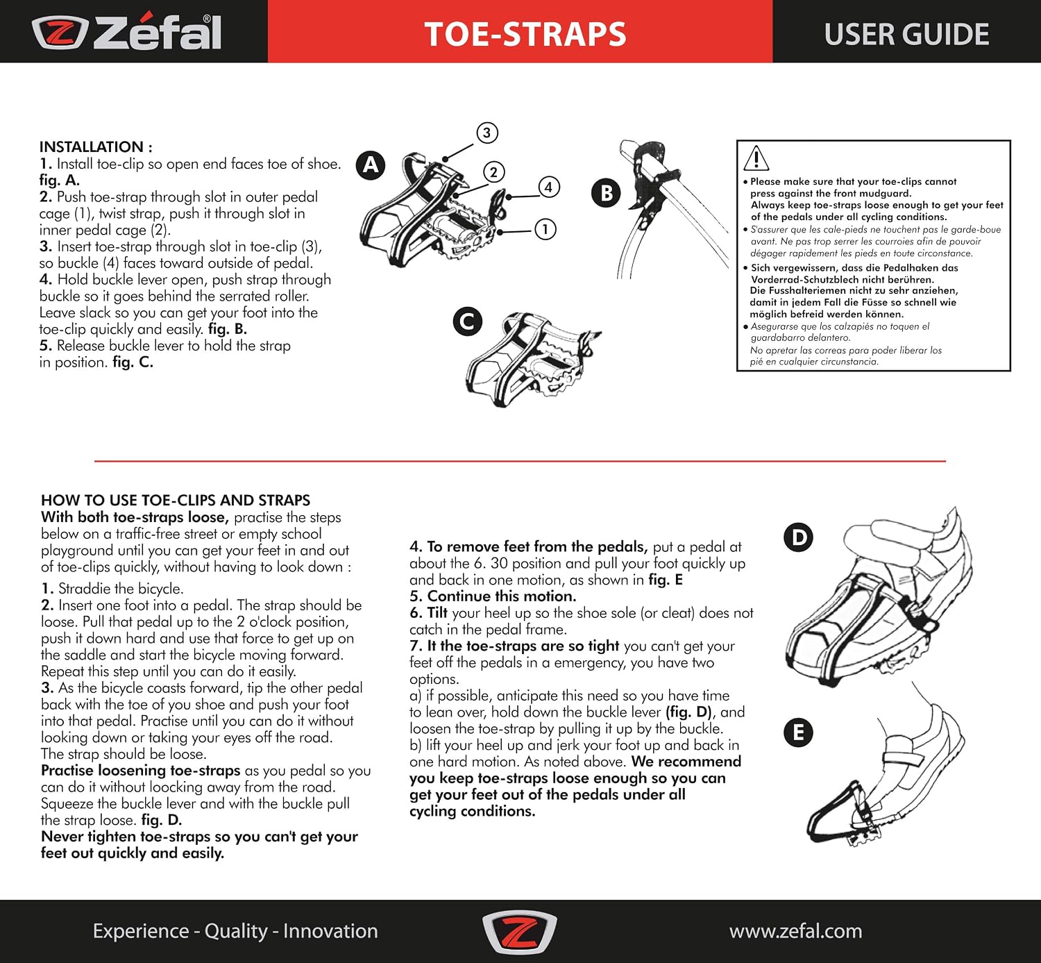 Zefal 45 Half Toe-Clips Christophe City Trekking - Large/X-Large, Black - Image 5