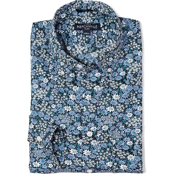Amazon.com: Stafford Regular Travel Oxford Mens Button Down Collar Long  Sleeve Wrinkle Free Stretch Dress Shirt (Blue Garden, 15.5/32-33) :  Clothing, Shoes & Jewelry