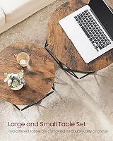 VASAGLE Coffee Tables Set of 2, Industrial Rustic Brown Black LET040B01 view 7
