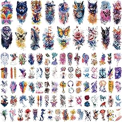 96 Sheets 3D Personalized Temporary Fake Tattoos