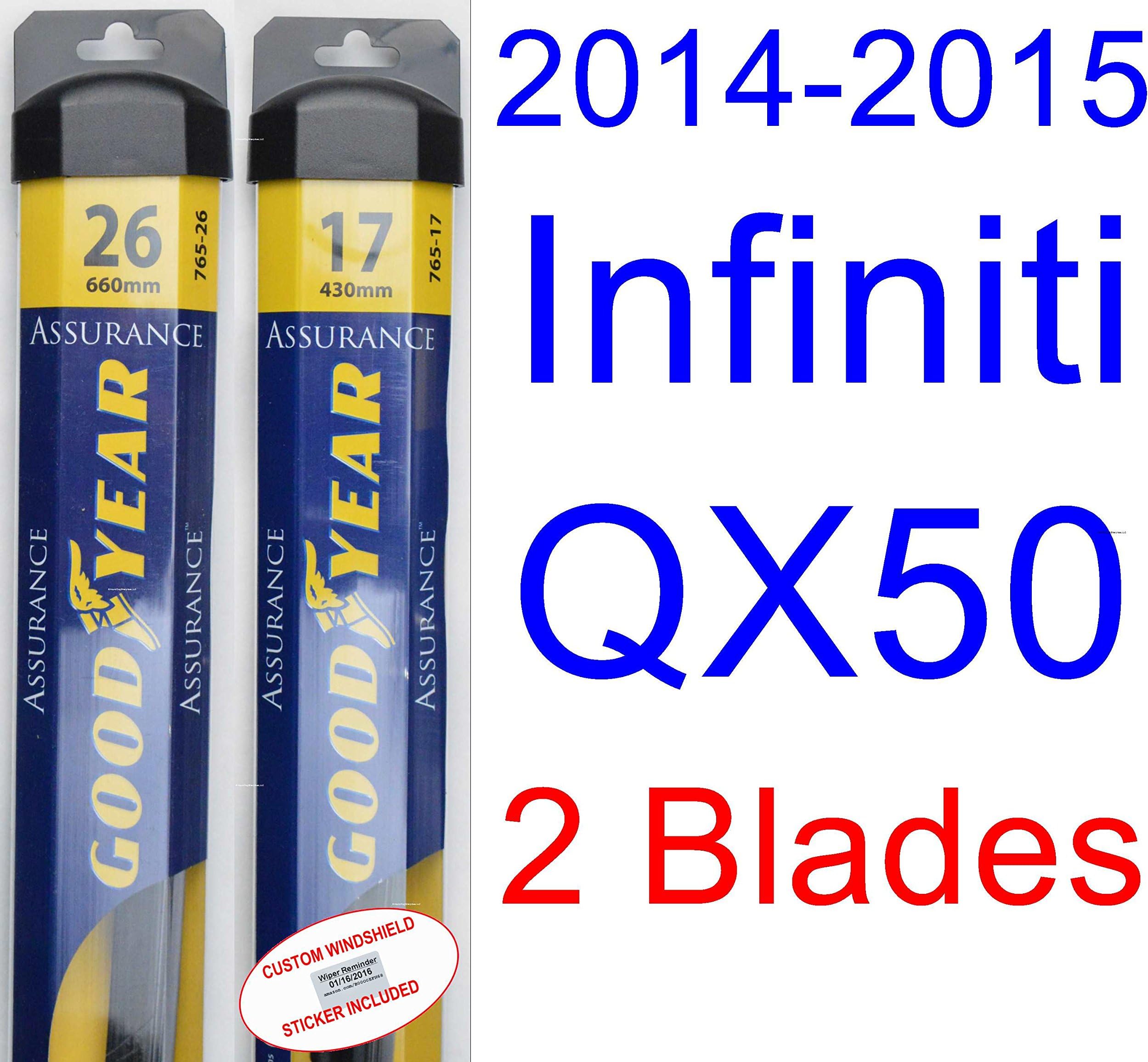 2014-2015 Infiniti QX50 Replacement Wiper Blade Set/Kit (Set of 2 Blades) (Goodyear Wiper Blades-Assurance)