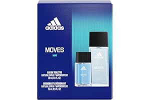 adidas Moves for Him Gift Set for Men : stimulates the senses with a bright and energetic fougere scent, Eau de Toilette 30ml
