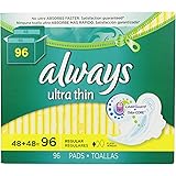 Always Ultra Thin Regular Pads With Wings, Unscented, 96 Count