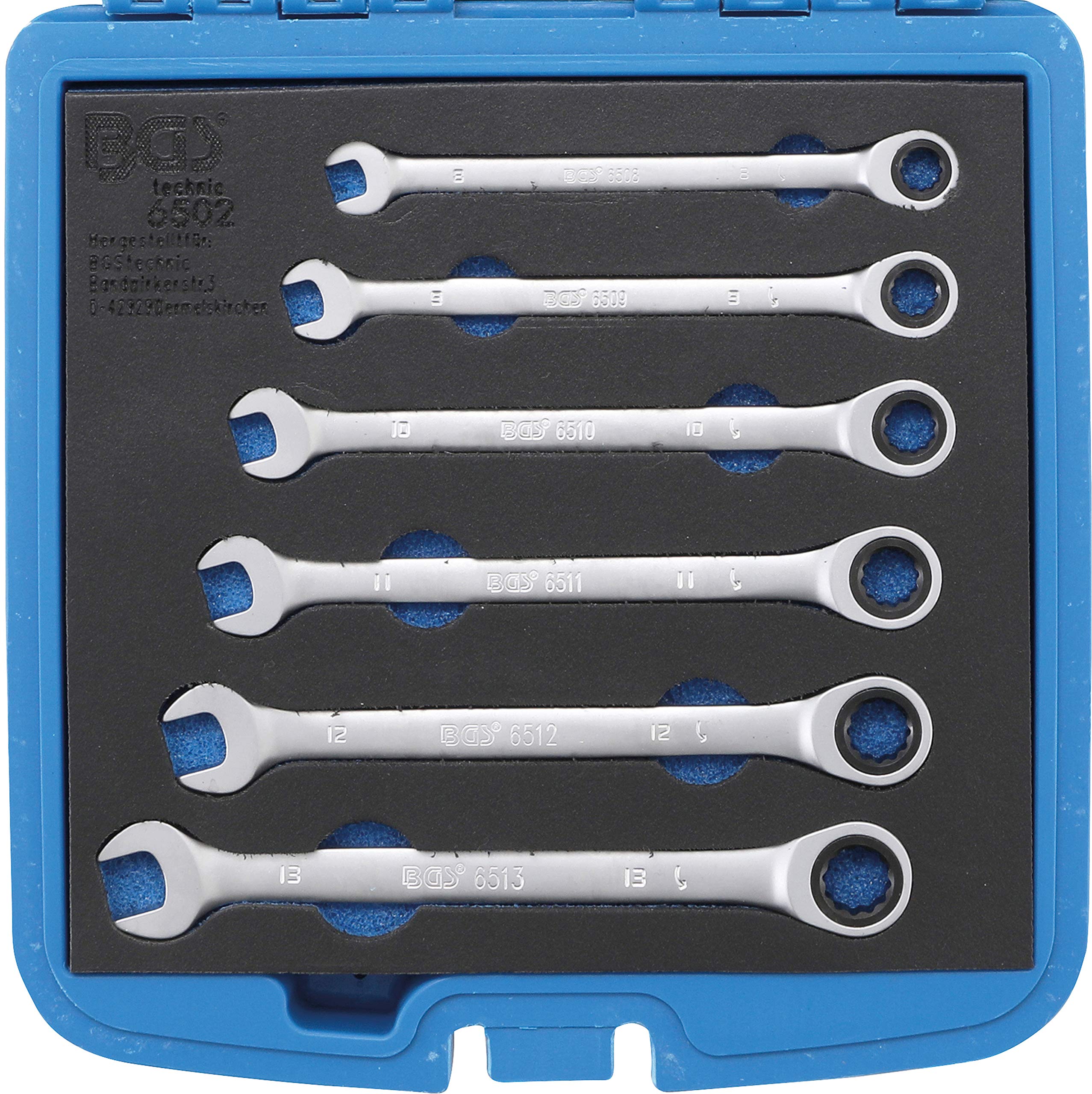 BGS 6502 | Ratchet Combination Wrench Set | 8 - 13 mm | 6 pcs.