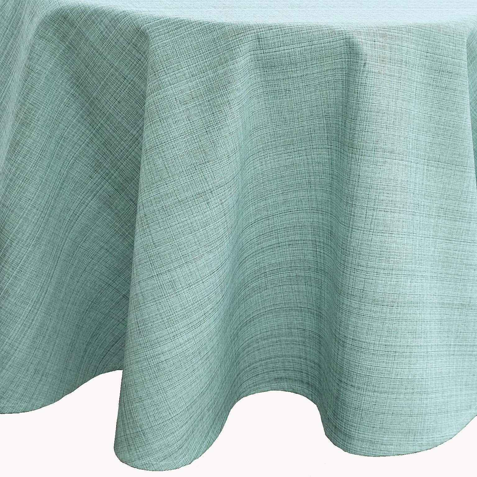 texpot Outdoor Table Linen Weatherproof for Outdoor and Indoor Use (145 cm Round, Mint)