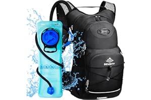 SEMSTY Hydration Backpack 25L, Hiking Backpack with 3L Water Bladder and Rain Cover, Light Water Backpack for Camping Cycling or Daily Men Women