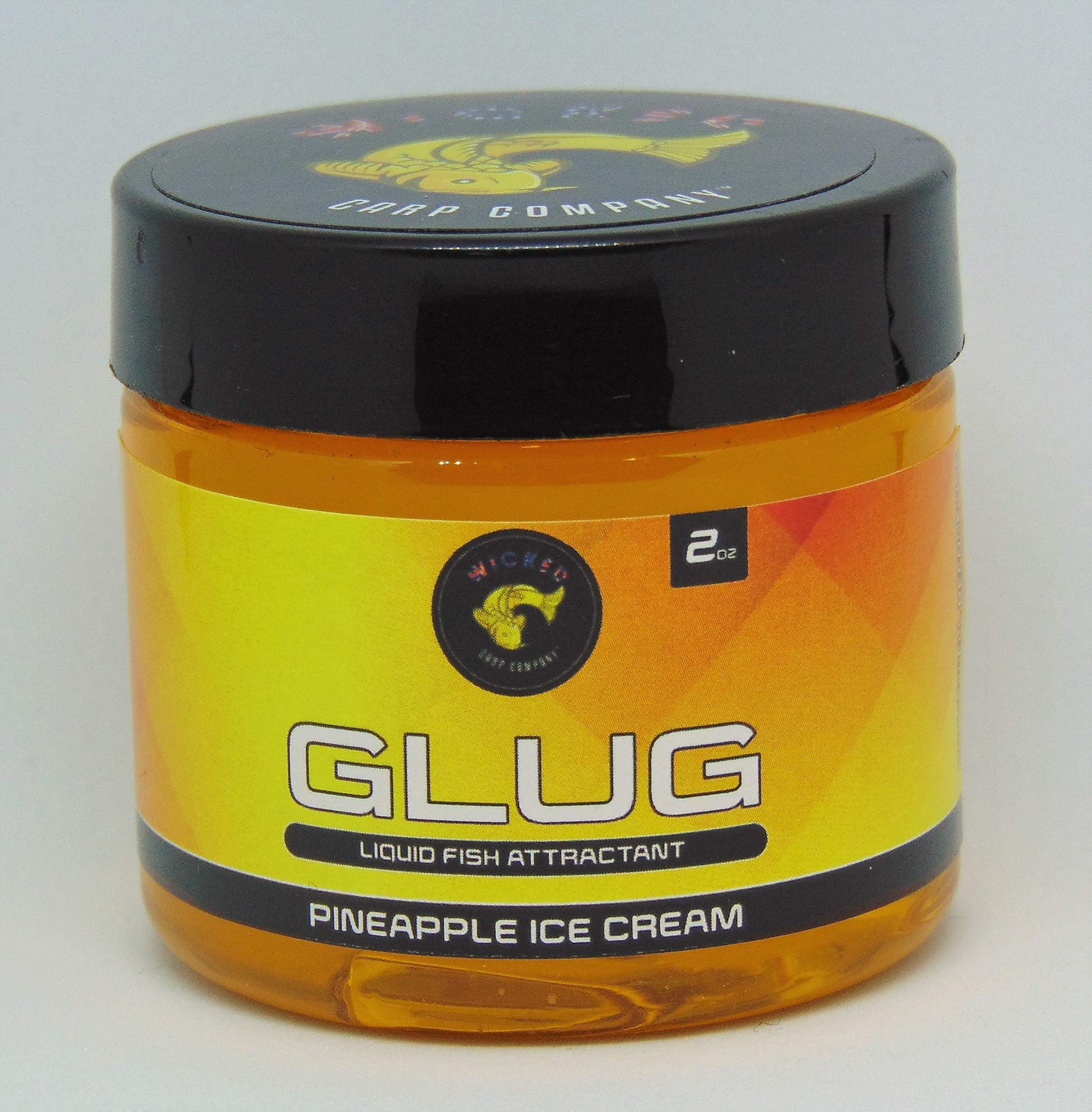 Wicked Carp Company 2 fl oz Pineapple Ice Cream Glug | Carp & Catfish Bait Enhancement | PVA Friendly Liquid Dip Bait & Attractant