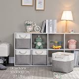 Mangata 30x30x30 cm Cube Storage Boxes 4 Pack Grey White Fabric view 2