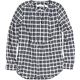 Loft Ann Taylor Women's Navy Plaid Woven Tunic