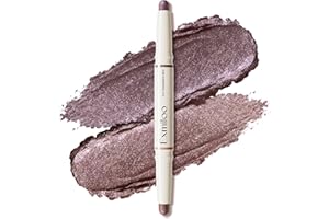 Exmiloo Cream Eyeshadow Stick - Dual-Ended Shimmer Eye Shadow Stick, Waterproof Long-Lasting Shadow Stick Pencil, Blendable &