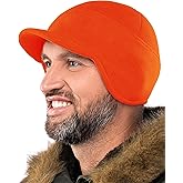 2SBR 2SABERS Fleece Winter Beanie with Visor - Men Women - Earflap Brim Skull Watch Cap Hat