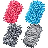 4 Pieces Microfiber Shag Whiteboard Eraser Washable Microfiber Shag Dry Erase Board Eraser for Markers, Chalk, Home, Classroo