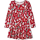 The Children's Place Girls Printed Skater Dress, Long Sleeve