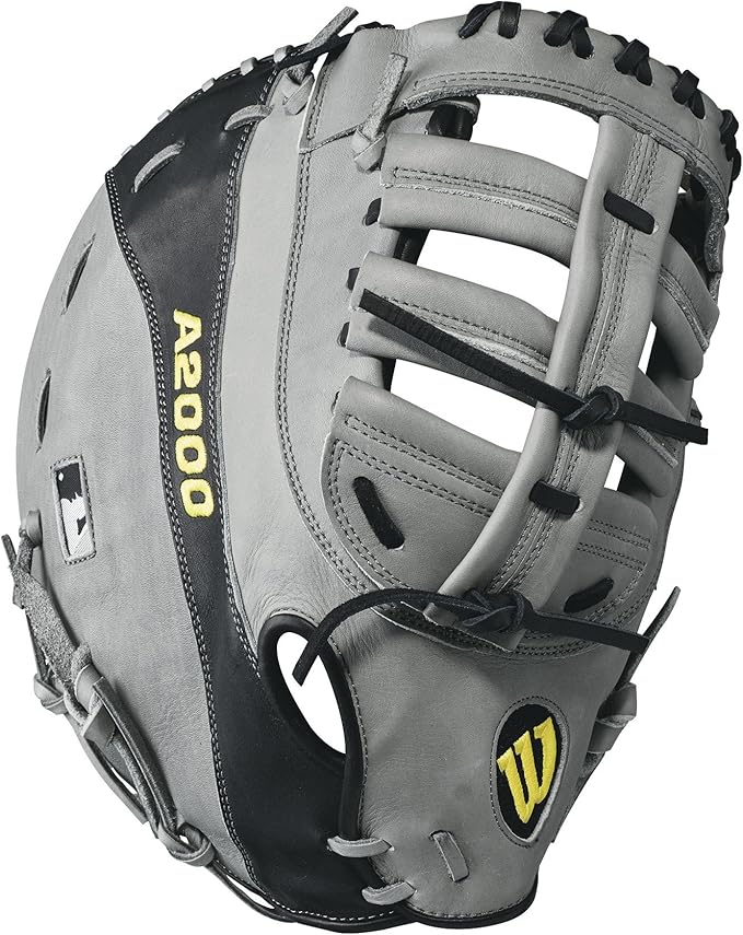 Wilson A2000 2800 First Base Baseball Glove, 12", Grey/Black, First Baseman