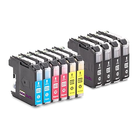 10er Set - kompatible Tintenpatronen zu BROTHER LC223 | 4x BK mit 20ml & 2x C/M/Y mit je 10ml Inhalt | geeignet für Brother D