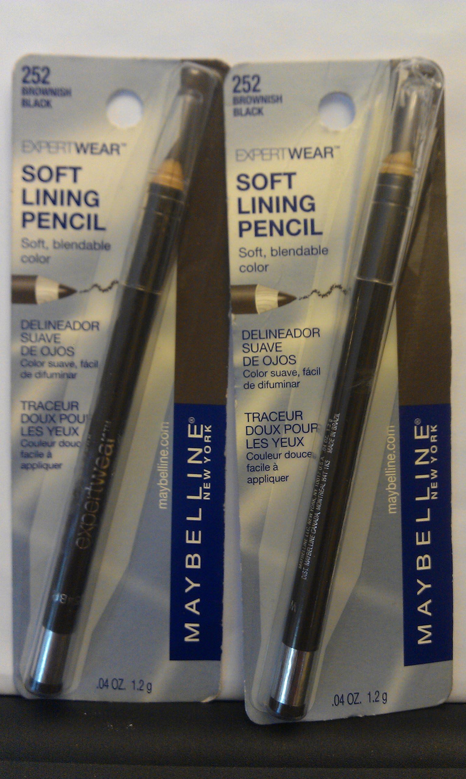 MARBELLINE NEW YORK EXPERTWEAR SOFT LINING PENCIL BROWNISH BLACK #252 (PACK OF 2)